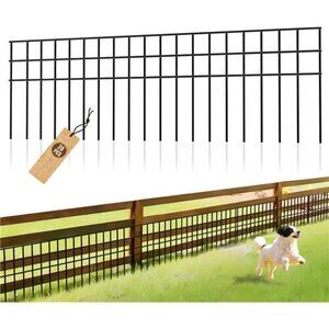 10 Packs Animal Barrier Fence - 32in(L) X10in(H) Black Garden Fencing, No Dig